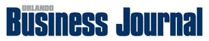 A blue and white logo for business journal